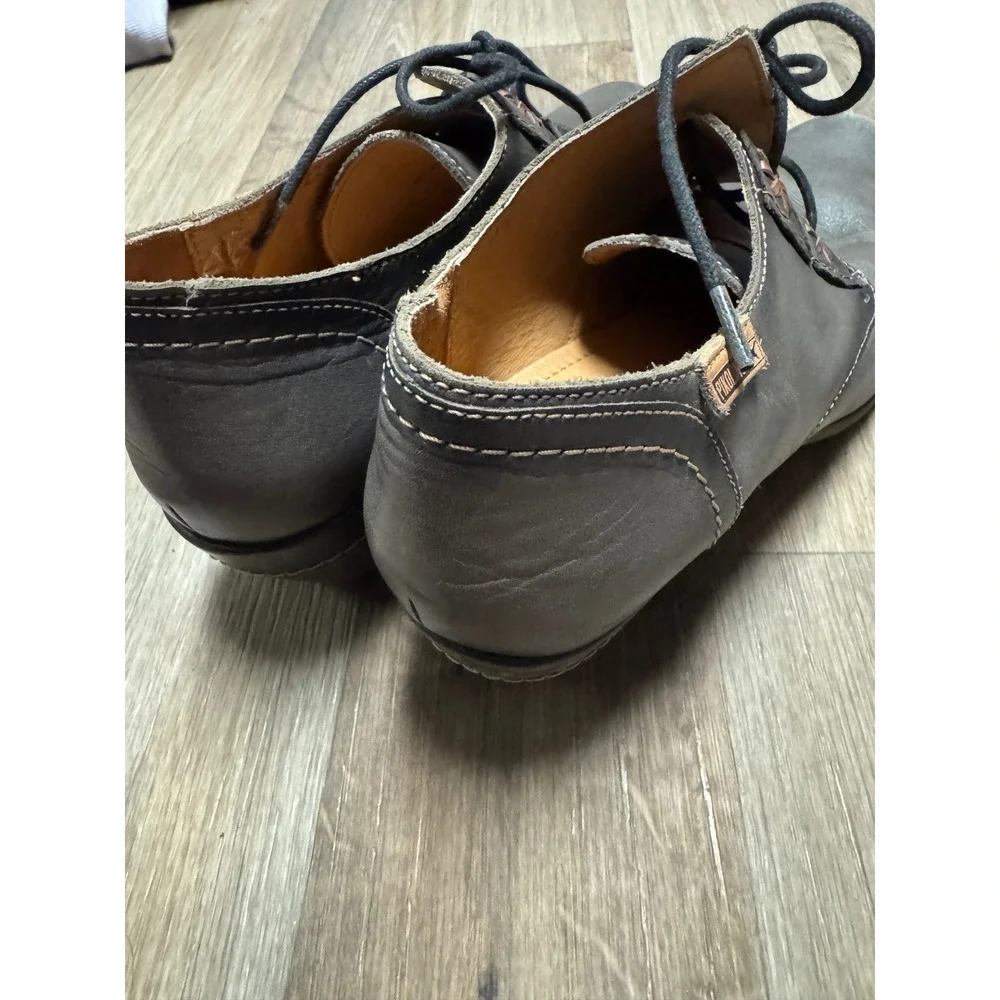 Pikolinos Rotterdam Women Grey Leather Lace Up Oxford Heels Shoes EU 38